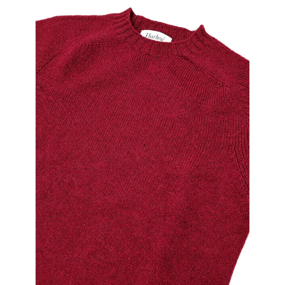Harley of Scotland Brushed Wool Pullover Herren Maroon